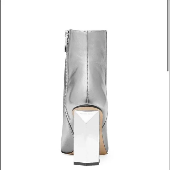 Michael Kors Petra Metallic Leather Ankle Boots - Picture 3 of 8